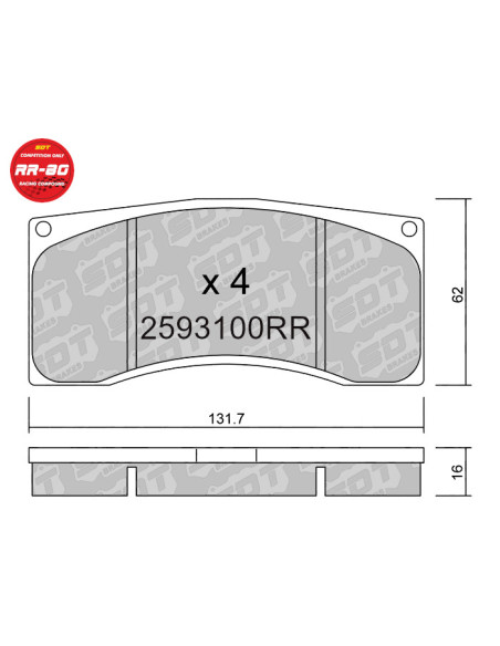 Pastillas De Freno Racing Rr80 Abarth Alcon Brembo Citroen Ford Ginetta Hyundai Peugeot Rotora Toyota
