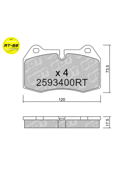 FRONT RACING BRAKEPADS RT66 BMW FERRARI MASERATI NISSAN