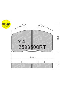 RACING BRAKEPADS RT66 ALCON  BREMBO FERRARI 348 456 F355 PORSCHE 911 964 STOPTECH ST41