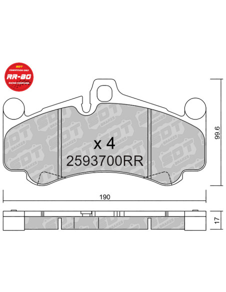 Pastillas De Freno Delanteras Racing Rr80 Porsche 911 996 3.6 Gt2 Gt3 911 996 3.8 Gt3 4.0 Gt3 Rs