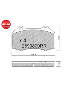 FRONT RACING BRAKEPADS RR80 ABARTH 500 ALFA ROMEO 4C ALPINE A110 FIAT OPEL CORSA D E RENAULT CLIO 3 RS BREMBO