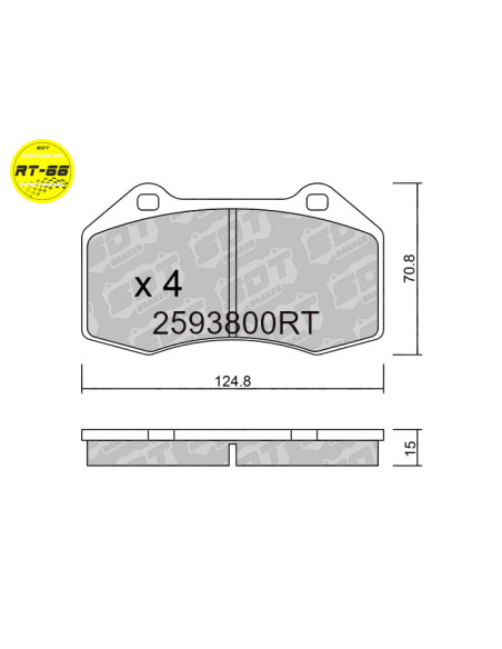 Pastillas De Freno Delanteras Racing Rt66 Abarth 500 Alfa Romeo 4C Alpine A110 Fiat Opel Corsa D E Renault Clio 3 Rs Brembo