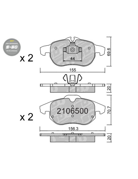 Pastillas De Freno Delanteras High Performance S50 Cadillac Bls Opel Astra H Signum Vectra C Saab 9-3