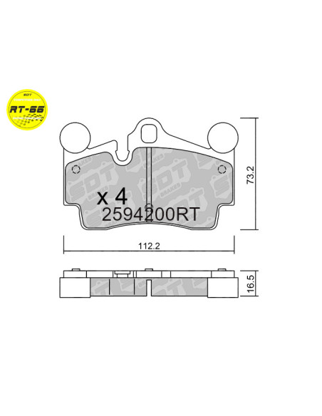 Pastillas De Freno Traseras Racing Rt66 Audi Q7 4L Porsche 911 Boxster Cayenne Cayman Vw Touareg