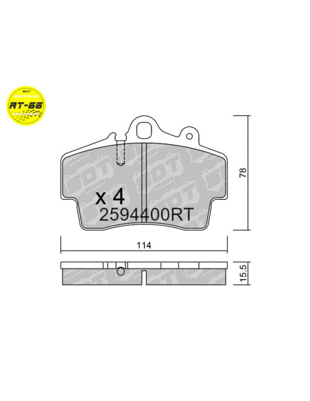 FRONT RACING BRAKEPADS RT66 PORSCHE BOXSTER 986 BOXSTER 987 CAYMAN 987