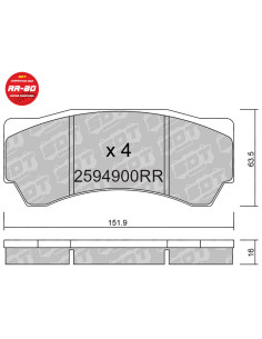 RACING BRAKEPADS RR80 ALCON CALIPER MONO6 CAR97 GALFER REVO PNF4497X831S FRP3134