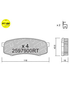 REAR RACING BRAKEPADS RT66 MITSUBISHI MONTERO IV V80 V90 TOYOTA FJ CRUISER LAND CRUISER HDJ80 KDJ120