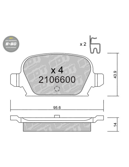 FRONT HIGH PERFORMANCE BRAKEPADS S50 OPEL CORSA C TIGRA A