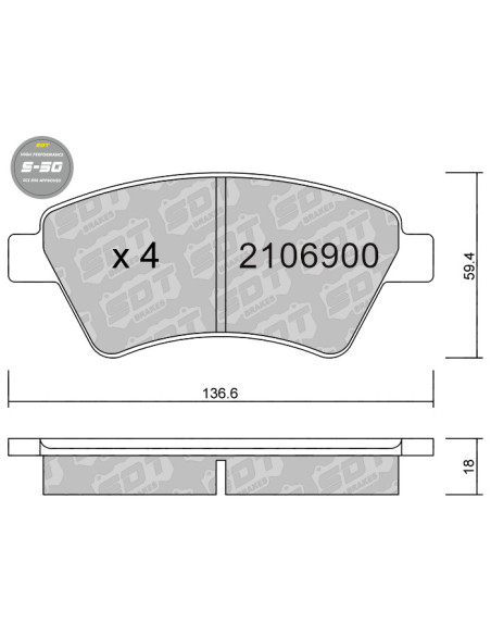 Pastillas De Freno Delanteras High Performance S50 Renault Megane Mk2 Scenic Kangoo