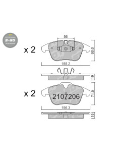 Pastillas De Freno Delanteras High Performance S50 Ford Mondeo Land Rover Range Evoque Jaguar S-Type Xf Volvo S60 S80 V70