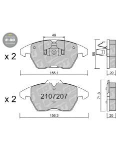 Pastillas De Freno Delanteras High Performance S50 Audi A1 Citroen C5 Peugeot 508 Vw Polo 6R-6C