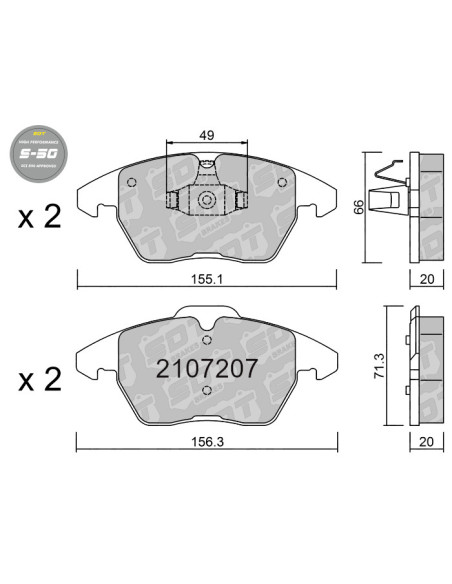 FRONT HIGH PERFORMANCE BRAKEPADS S50 AUDI A1 CITROEN C5 PEUGEOT 508 VW POLO 6R-6C