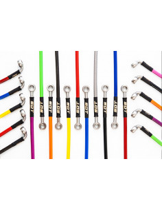 SET 4 CUSTOM METALLIC BRAKE LINES CAR MOTO QUAD BUGGY