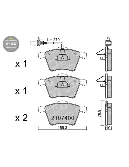 FRONT HIGH PERFORMANCE BRAKEPADS S50 FORD GALAXY SEAT ALHAMBRA VW SHARAN