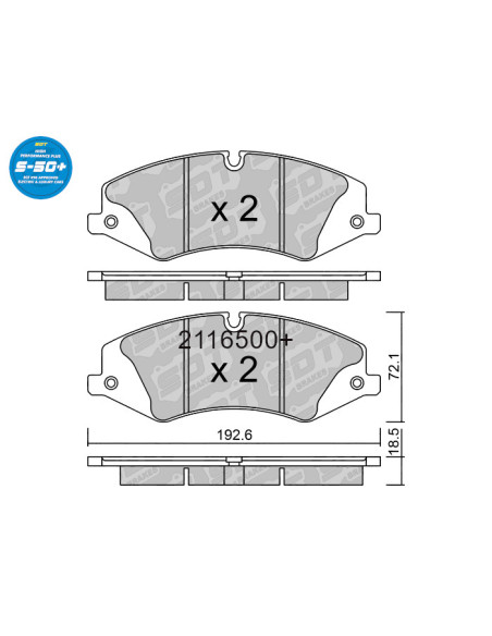 FRONT HIGH PERFORMANCE PLUS BRAKEPADS S50+ LAND ROVER DISCOVERY IV V8 RANGE ROVER V6 Supercharged