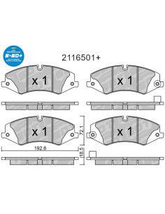 FRONT HIGH PERFORMANCE PLUS BRAKEPADS S50+ LAND ROVER DISCOVERY IV V RANGE ROVER III IV SPORT II