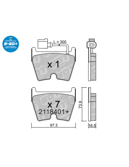 FRONT HIGH PERFORMANCE PLUS BRAKEPADS S50+ AUDI RS3 8V Q3 RS 8U TT RS FV