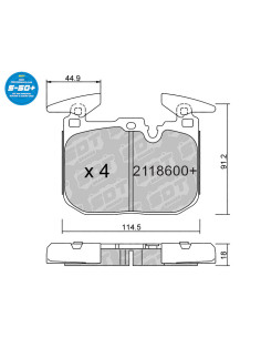 FRONT HIGH PERFORMANCE PLUS BRAKEPADS  S50+ BMW PERFORMANCE BRAKES Msport M135 M140 M235 M240 M2 3 F30 4 F32