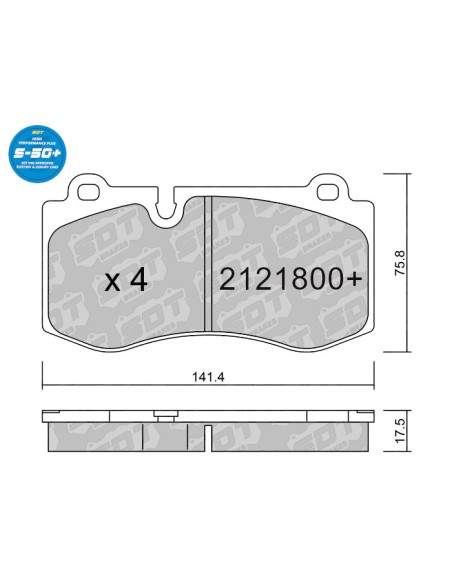 Pastillas De Freno Delanteras High Performance Plus S50+ Mercedes E Class 211 / S Class 221 (Pinza De Freno Brembo)