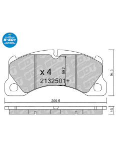 FRONT HIGH PERFORMANCE PLUS BRAKEPADS S50+ PORSCHE CAYENNE 955/958 / PANAMERA 970 / VW TOUAREG 7LA/7P BREMBO Z19
