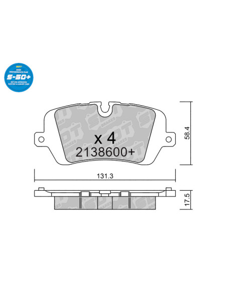 Pastillas De Freno Traseras High Performance Plus S50+ Land Rover Discovery V / Range Rover Iv / Range Rover Sport Ii