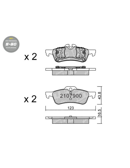 Pastillas De Freno Traseras High Performance S50 Mini Cooper R50 R52 R53