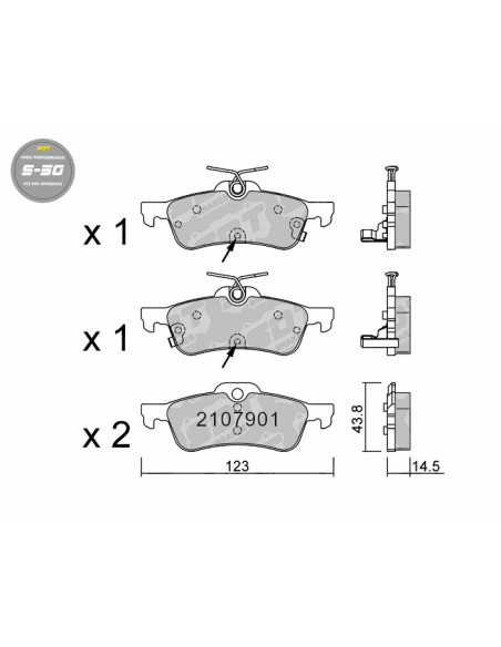 REAR HIGH PERFORMANCE BRAKEPADS S50 HONDA CIVIC IX FK FK2 TYPE R CIVIC X