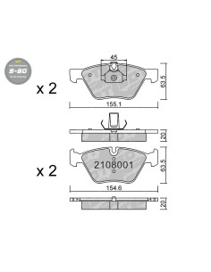 Pastillas De Freno Delanteras High Performance S50 Bmw Serie 1 E81 E82 E87 Serie 3 E90 E91 E92 E93 X1 E84 Z4 E89