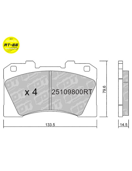 FRONT RACING BRAKEPADS RT66 TOYOTA YARIS GR 1.6 TURBO (GXPA16)