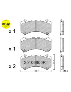 FRONT RACING BRAKEPADS RT66 NISSAN GT-R R35 SKYLINE GTR NISMO