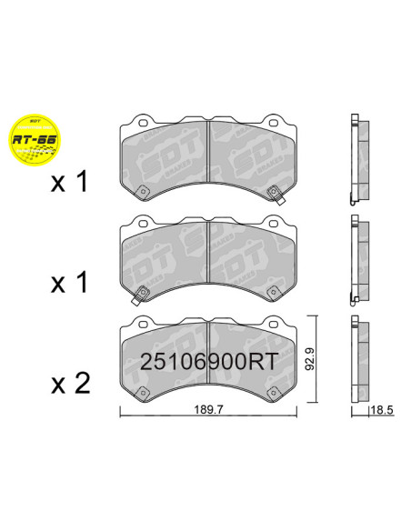 FRONT RACING BRAKEPADS RT66 NISSAN GT-R R35 SKYLINE GTR NISMO