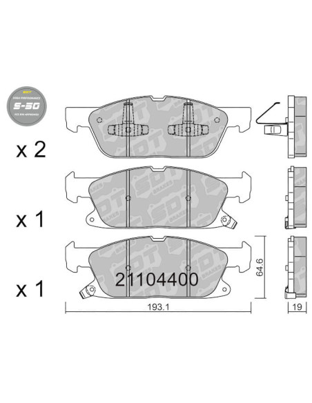 FRONT HIGH PERFORMANCE BRAKEPADS S50 FORD FOCUS IV 2.3 ST USA EDGE II S-MAX CJ