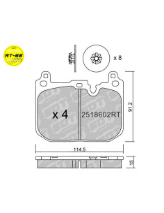 FRONT RACING BRAKEPADS RT66 MINI COUNTRYMAN F60 ONE R56 ONE F55 F56 CLUBMAN F54