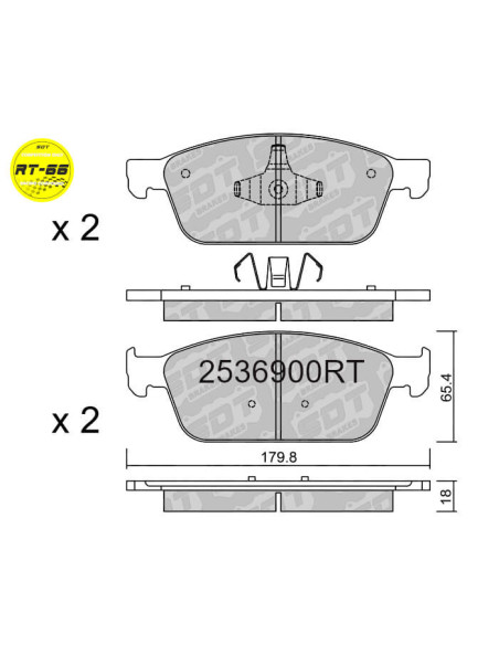 PASTILLAS DE FRENO DELANTERAS RACING RT66 FORD FOCUS III ST KUGA II