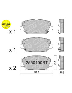 FRONT RACING BRAKEPADS RT66 HYUNDAI I30N PERFORMANCE KONA N 2.0 T-GDI