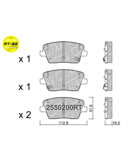 Pastillas De Freno Traseras Racing Rt66 Hyundai I30N Performance Kona N 2.0 T-Gdi