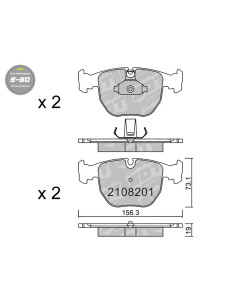 FRONT HIGH PERFORMANCE BRAKEPADS S50 BMW SERIE 5 E34 E39 SERIE 7 E38 SUV X3 E83 X5 E53