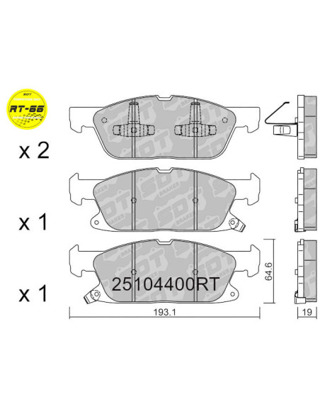 FRONT RACING BRAKEPADS RT66 FORD FOCUS IV 2.3 ST USA EDGE II S-MAX CJ