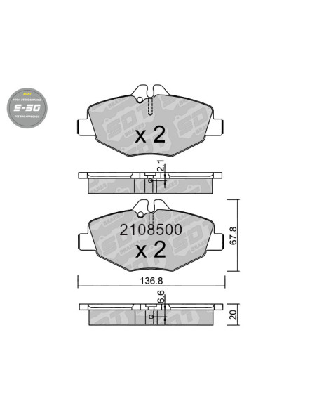 FRONT HIGH PERFORMANCE BRAKEPADS S50 MERCEDES E CLASS 211