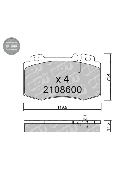 Pastillas De Freno Delanteras High Performance S50 Mercedes Clase C 203 Clk 209 Cls 219 Clase E 211 Ml 163 Clase S 220