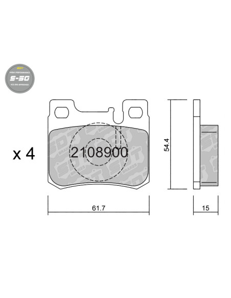 REAR HIGH PERFORMANCE BRAKEPADS S50 MERCEDES C CLASS MERCEDES 190