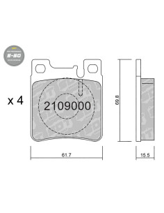 REAR HIGH PERFORMANCE BRAKEPADS S50 MERCEDES C CLASS 202 C 203 CLK 208 CLK 209 E 210 SLK 171 CHRYSLER CROSSFIRE