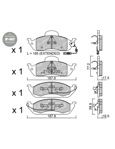 FRONT HIGH PERFORMANCE BRAKEPADS S50 MERCEDES ML 163