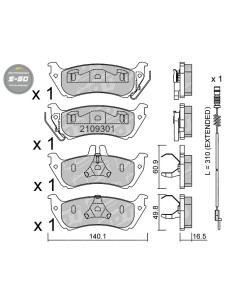 REAR HIGH PERFORMANCE BRAKEPADS S50 MERCEDES ML 163