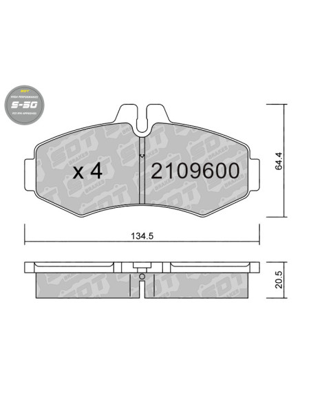 FRONT HIGH PERFORMANCE PADS S50 MERCEDES CLASE V 638 VITO 638