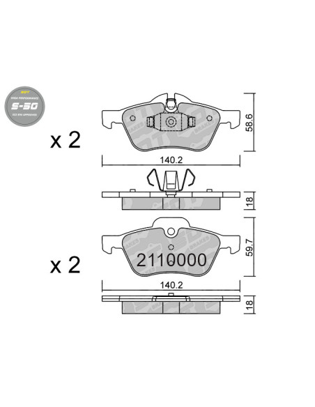 FRONT HIGH PERFORMANCE BRAKEPADS S50 MINI ONE R50 R52 R53