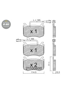FRONT PADS HIGH PERFORMANCE S50 ALFA ROMEO GIULIA II 952