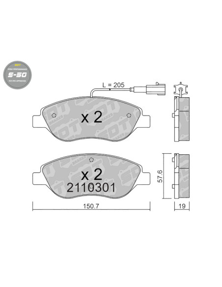 FRONT HIGH PERFORMANCE BRAKEPADS S50 ALFA ROMEO MITO FIAT BRAVO MK2 STILO LANCIA DELTA 844