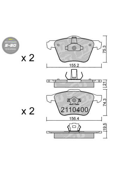 FRONT HIGH PERFORMANCE BRAKEPADS S50 VOLVO XC90