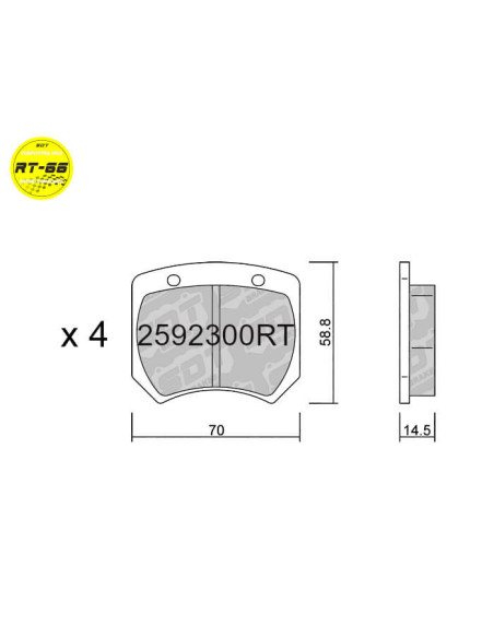 REAR RACING PADS RT66 TCR TVR ALCON AP RACING GIRLING BMW SEAT CUPRA HONDA